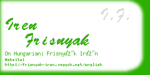 iren frisnyak business card